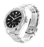 Tag Heuer Aquaracer Quartz Black Dial Silver Steel Strap Watch for Men - WAY1110.BA0928