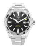 Tag Heuer Aquaracer Automatic Black Dial Silver Steel Strap Watch for Men - WAY2010.BA0927