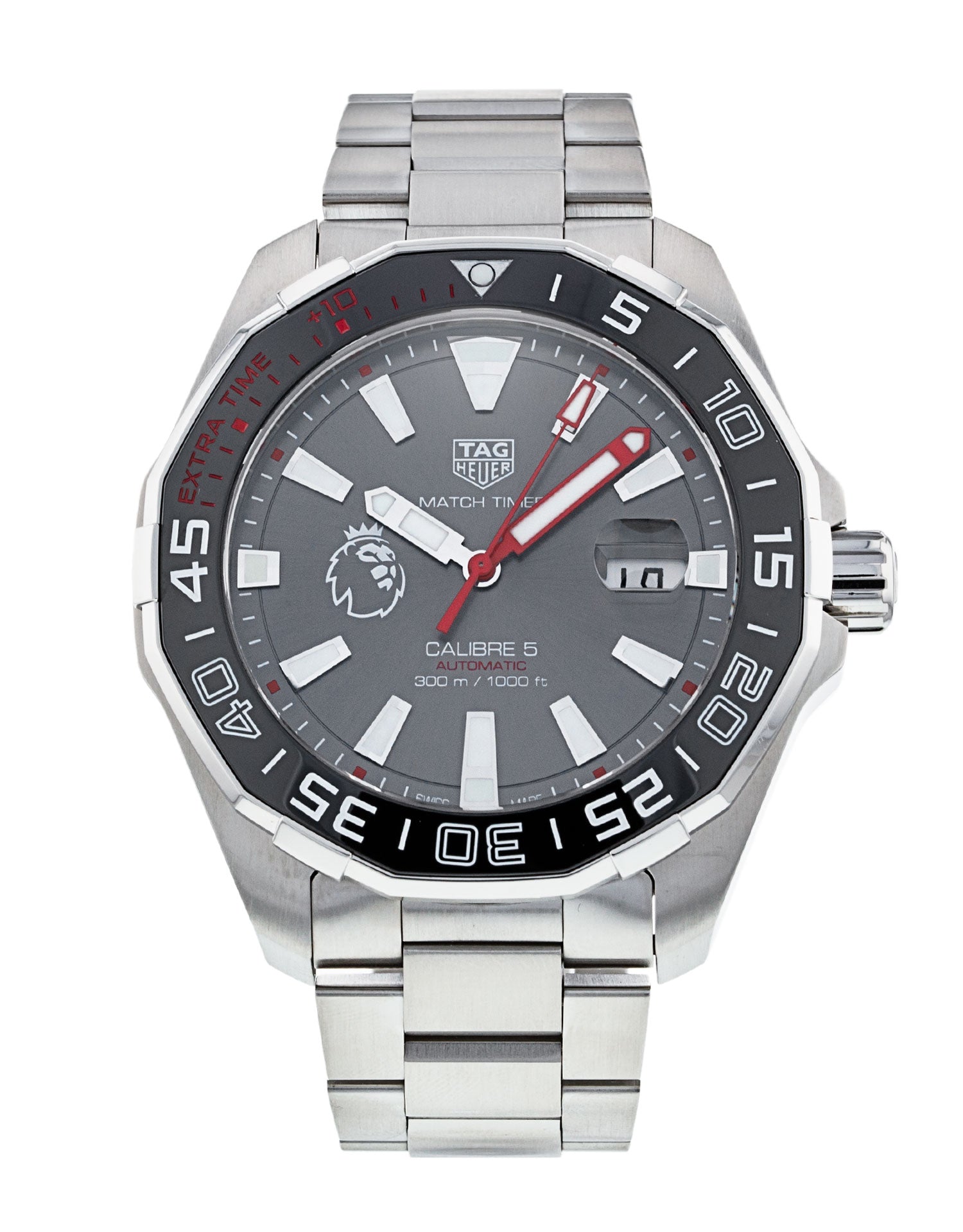 Tag Heuer Aquaracer Calibre 5 Premiere League Edition Black Dial Silver Stainless Steel Watch for Men - WAY201D.BA0927