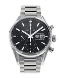 Tag Heuer Carrera Automatic Chronograph Black Dial Silver Steel Strap Watch for Men - CBK2110.BA0715