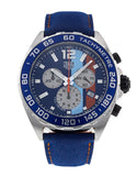 Tag Heuer Formula 1 Gulf Edition Blue Dial Blue Leather Strap Watch for Men - CAZ101N.FC8243