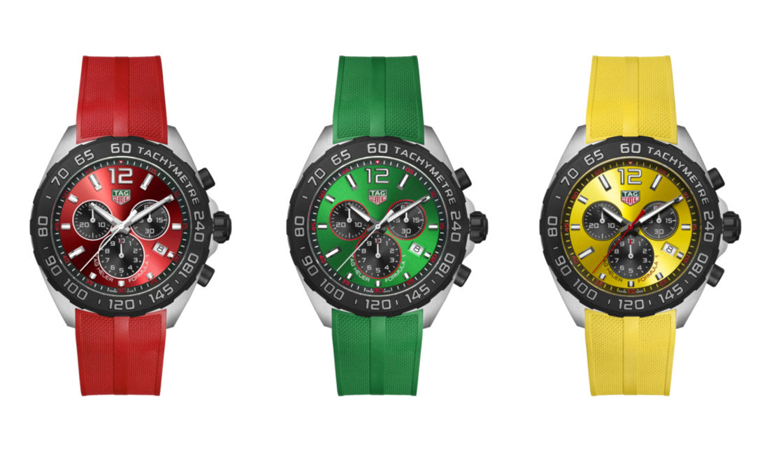 Tag Heuer Formula 1 Chronograph 41mm Yellow Dial Yellow Rubber Strap Watch for Men - CAZ101AM.FT8054