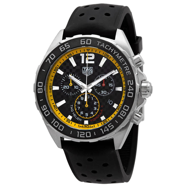 Tag Heuer Formula 1 Chronograph Black Dial Black Rubber Strap Watch for Men - CAZ101AC.FT8024