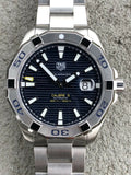 Tag Heuer Aquaracer Calibre 5 Automatic Blue Dial Silver Steel Strap Watch for Men - WAY2012.BA0927