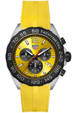 Tag Heuer Formula 1 Chronograph Yellow Dial Yellow Rubber Strap Watch for Men - CAZ101AM.FT8054