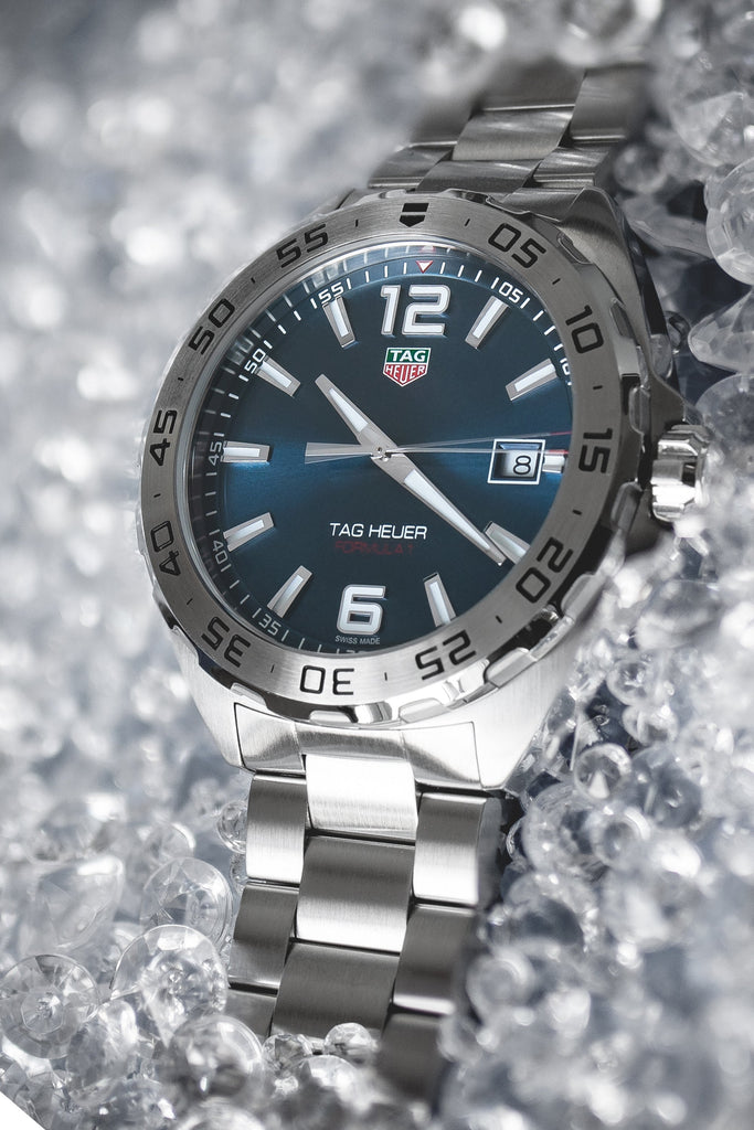 Tag Heuer Formula 1 Stainless Steel 41mm Blue Dial Silver Steel Strap Watch for Men - WAZ1118.BA0875