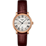 Tissot T Classic Carson Premium White Dial Brown Leather Strap Watch for Women - T122.207.36.033.00