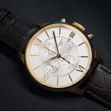 Tissot Des Tourelles Chronograph Silver Dial Brown Leather Strap Watch For Men - T099.427.36.038.00