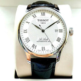 Tissot Le Locle Powermatic 80 Silver Dial Black Leather Strap Watch For Men - T006.407.16.033.00