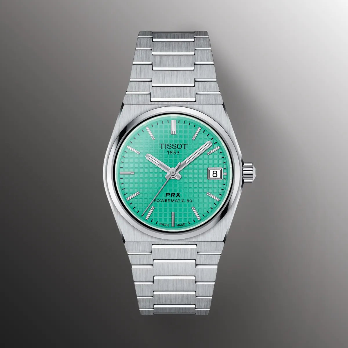 Tissot PRX Powermatic 80 Light Green Dial Silver Steel Strap Watch for Men - T137.207.11.091.01