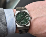 Tissot PRX Powermatic 80 Green Dial Silver Steel Strap Watch For Men - T137.407.11.091.00