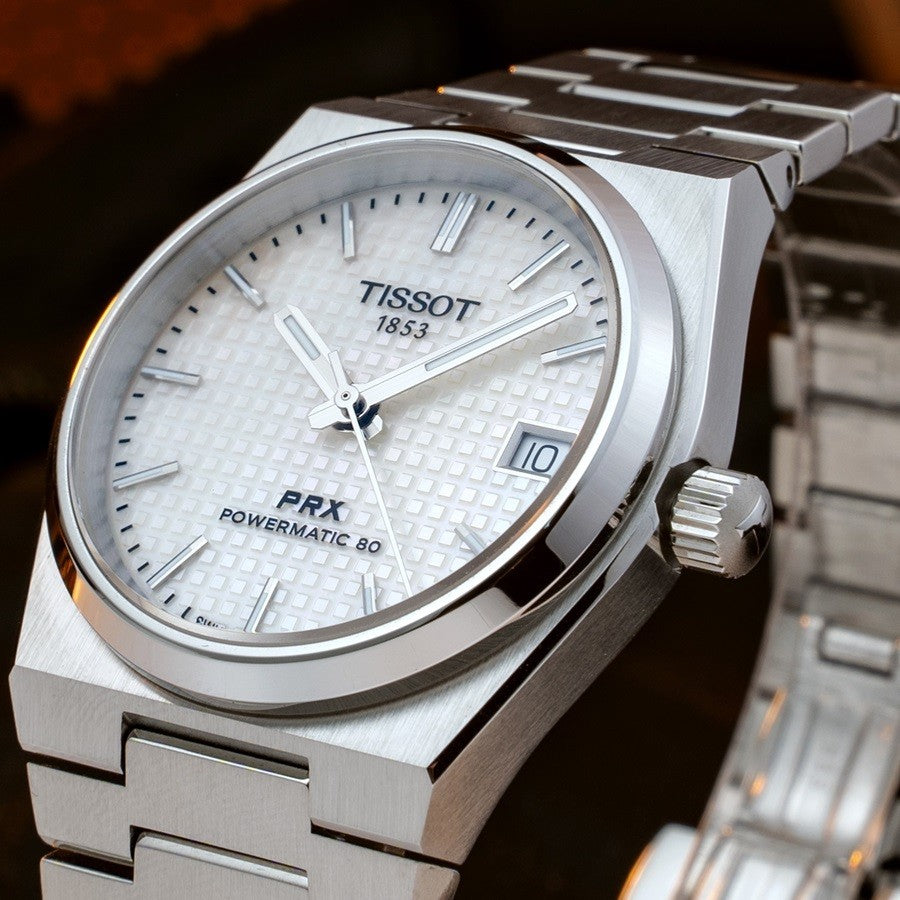 Tissot PRX Powermatic 80 White Dial Silver Steel Strap Watch for Men - T137.207.11.111.00