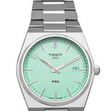 Tissot PRX Quartz Light Green Dial Silver Steel Strap Watch for Men - T137.410.11.091.01