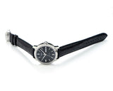Tissot Automatics III Day Date Black Dial Black Leather Strap Watch For Men - T065.430.16.051.00