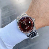Tissot Luxury Powermatic 80 Brown Dial Silver Steel Strap Watch For Men - T086.407.11.291.00