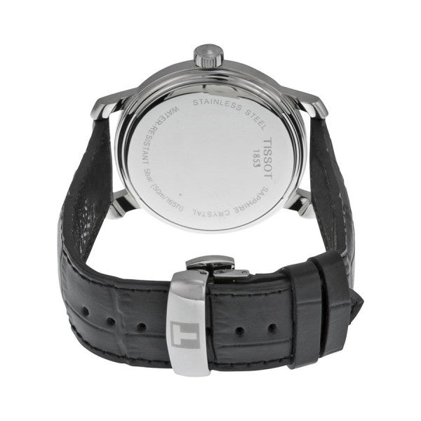 Tissot T Classic Bridgeport Black Dial Black Leather Strap Watch For Men - T097.410.16.058.00
