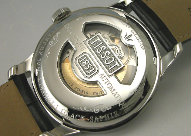 Tissot T Classic Le Locle Automatic Silver Dial Black Leather Strap Watch For Men - T41.1.423.33