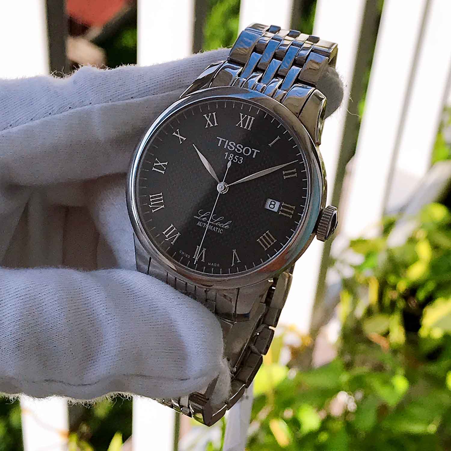 Tissot T Classic Le Locle Powermatic 80 Black Dial Silver Steel Strap Watch For Women - T41.1.483.53