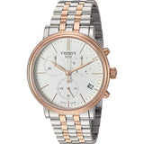 Tissot Carson Premium Chronograph White Dial Two Tone Steel Strap Watch For Men - T122.417.22.011.00