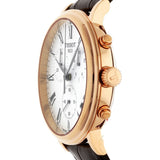 Tissot Carson Premium Chronograph Silver Dial Brown Leather Strap Watch For Men - T122.417.36.033.00