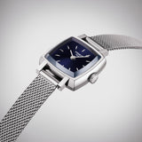 Tissot Lovely Square Blue Dial Silver Mesh Bracelet Watch For Women - T058.109.11.041.00