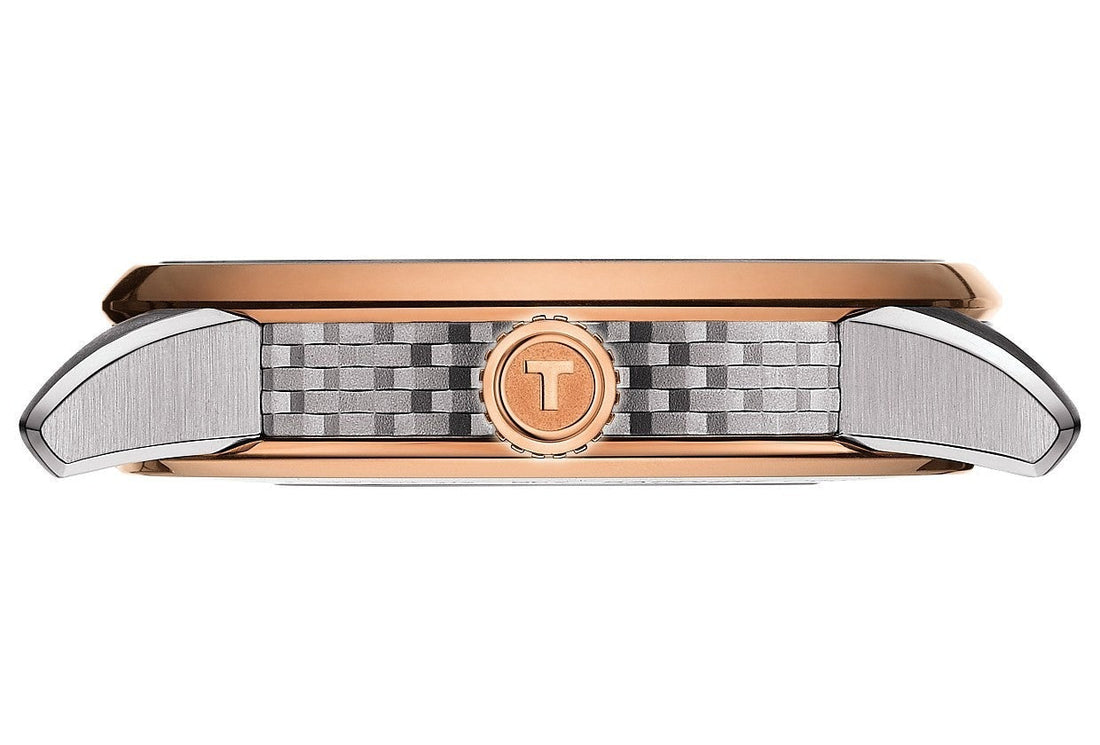 Tissot T Classic Luxury Powermatic 80 Black Dial Silver Steel Strap Watch For Men - T086.407.22.067.00