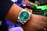 Tissot PRX Quartz Green Dial Steel Silver Steel Strap Watch for Men - T137.410.11.081.00