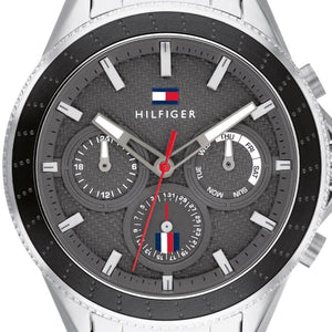 Tommy Hilfiger Aiden Chronograph Grey Dial Silver Steel Strap Watch For Men - 1791857
