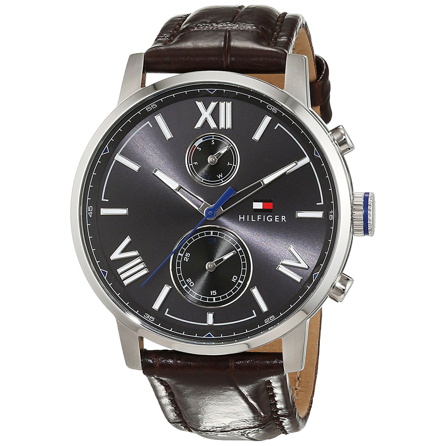 Tommy Hilfiger Aiden Quartz Black Dial Brown Leather Strap Watch for Men - 1791309
