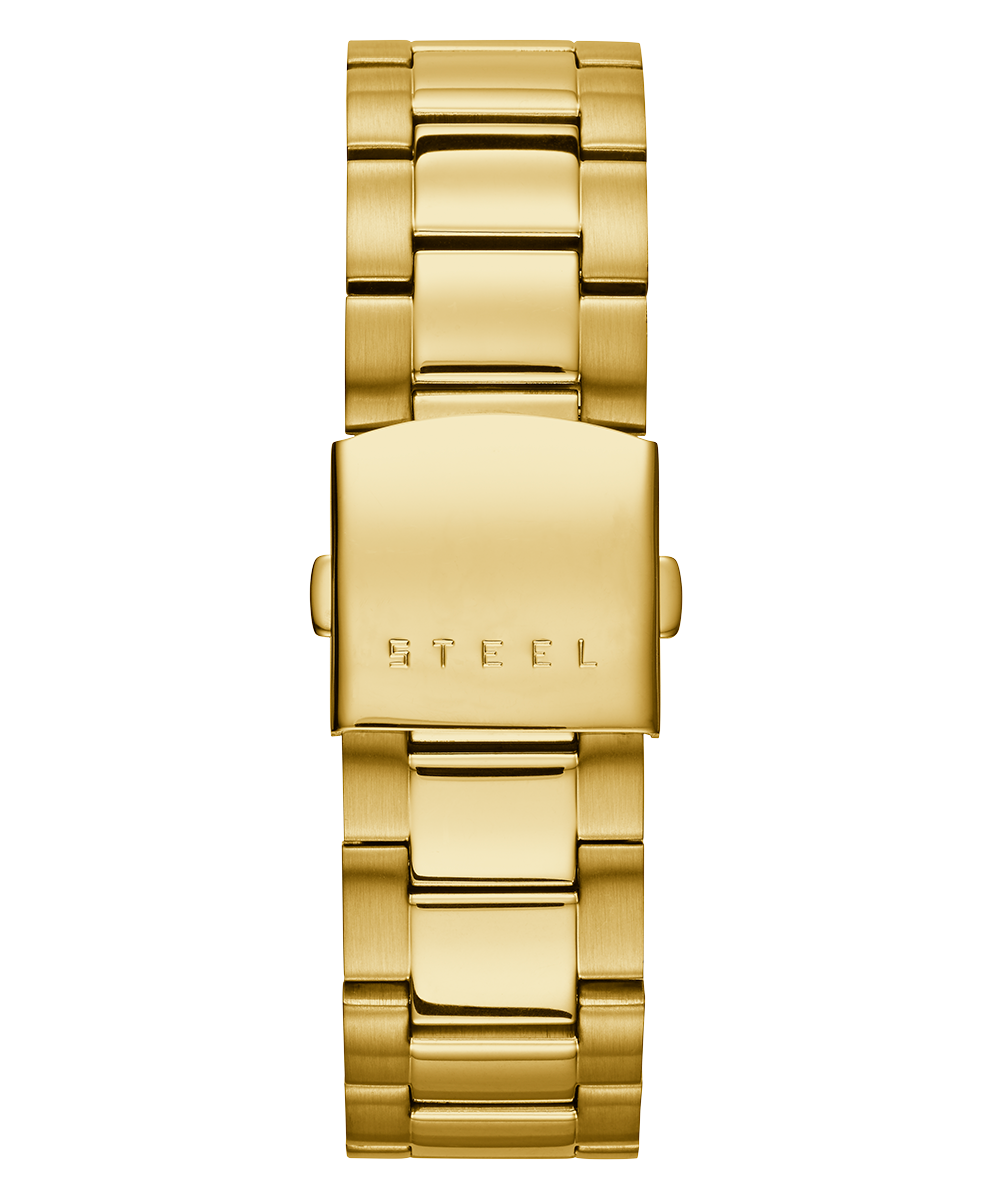 Guess Atlas Chronograph Gold Dial Gold Steel Strap Watch For Men - W0668G4