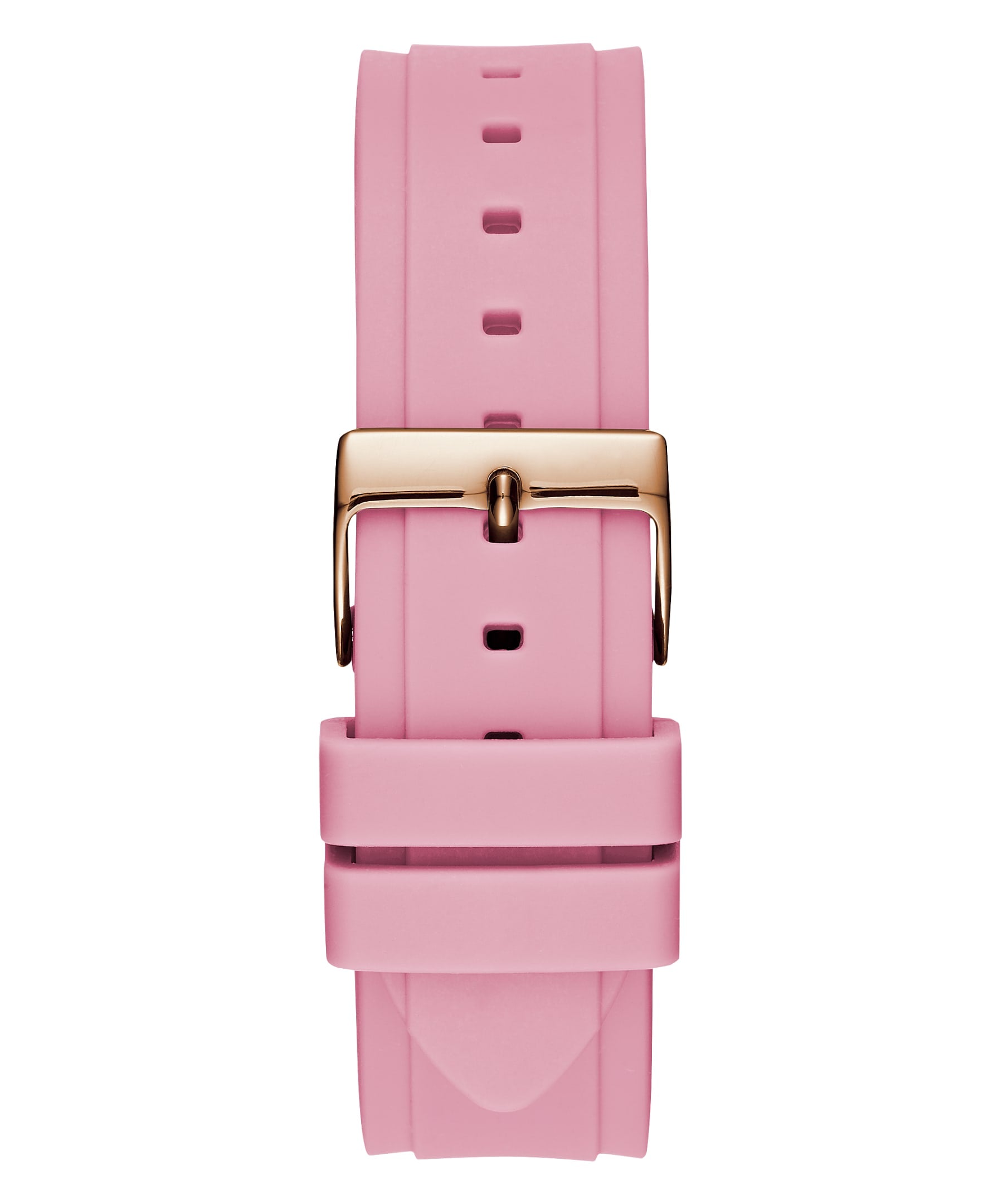 Guess Rose Gold Dial with Diamonds Pink Rubber Strap Watch For Women - W1053L3