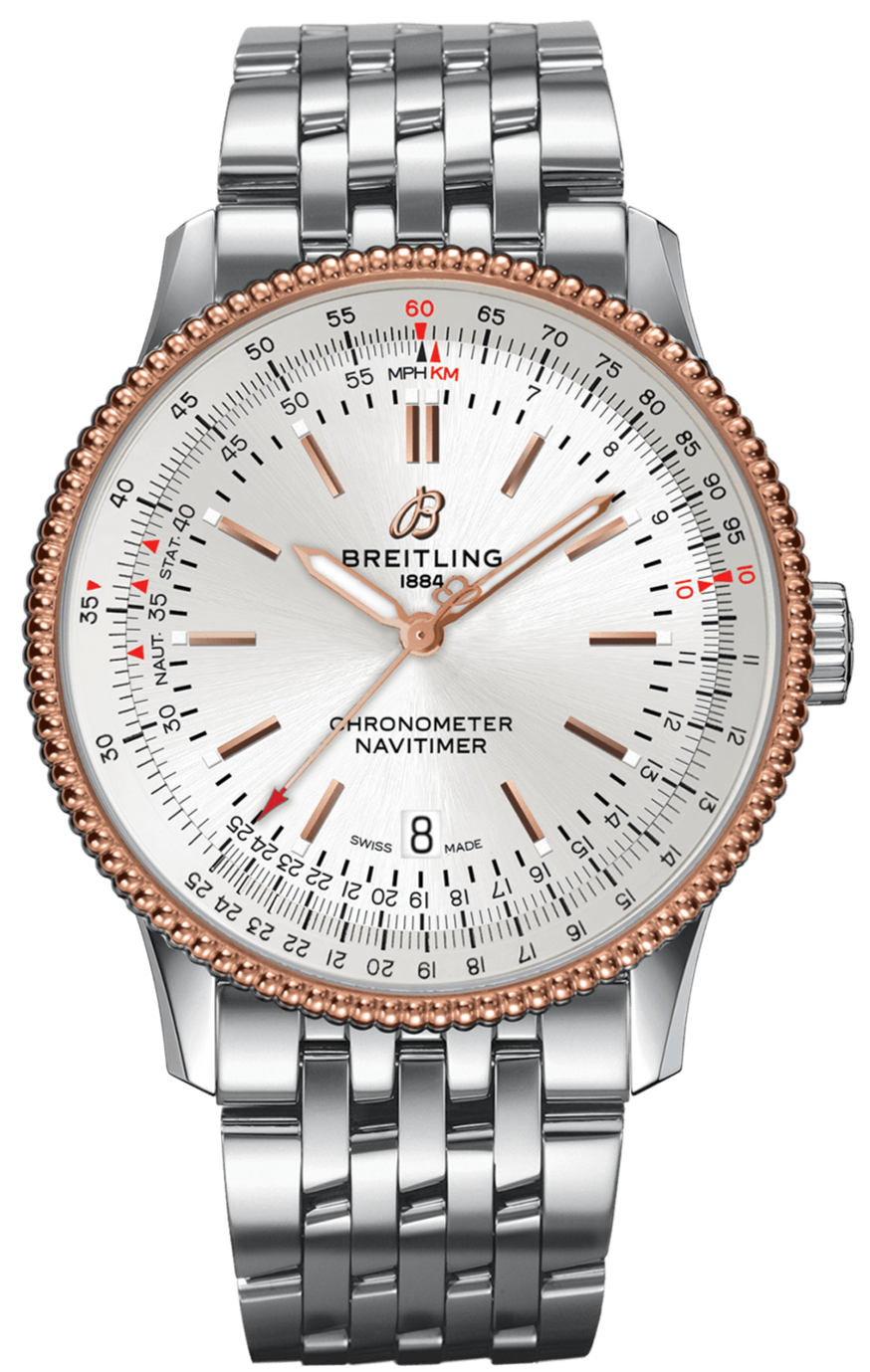 Breitling Navitimer Automatic 41mm White Dial Silver Stainless Steel Mens Watch - U17326211G1A1