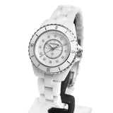 Chanel J12 Diamonds Mother of Pearl White Dial White Steel Strap Watch for Women - J12 H5704