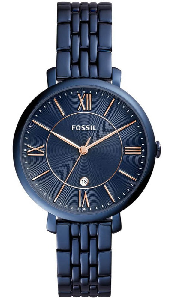 Fossil Jacqueline Blue Dial Blue Steel Strap Watch for Women - ES4094