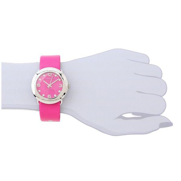 Marc Jacobs Amy Pop Pink Dial Pink Leather Strap Watch for Women - MBM1286