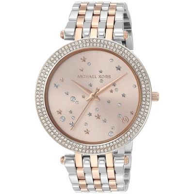 Michael Kors Darci Rose Gold Dial Two Tone Steel Strap Watch for Women - MK3726