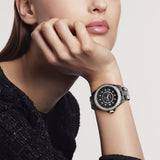 Chanel J12 Diamonds Ceramic Black Dial Black Steel Strap Watch for Women - J12 H3108