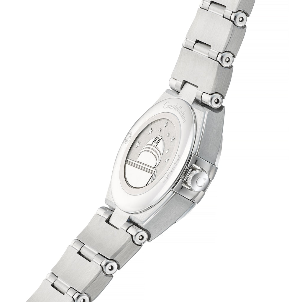 Omega Constellation Manhattan Quartz Diamonds Blue Dial Silver Steel Strap Watch for Women - 131.10.25.60.53.001