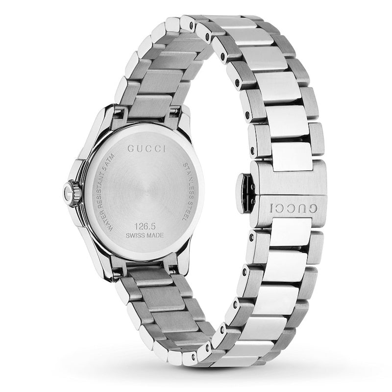 Gucci G Timeless Silver Dial Silver Steel Strap Watch For Women - YA126523