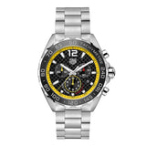 Tag Heuer Formula 1 Chronograph Black Dial Silver Steel Strap Watch for Men- CAZ101AC.BA0842