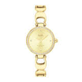 Coach Park Diamonds Gold Dial Gold Steel Strap Watch for Women - 14503171