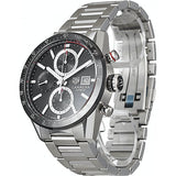 Tag Heuer Carrera Automatic Chronograph Black Dial Silver Steel Strap Watch for Men - CBM2110.BA0651