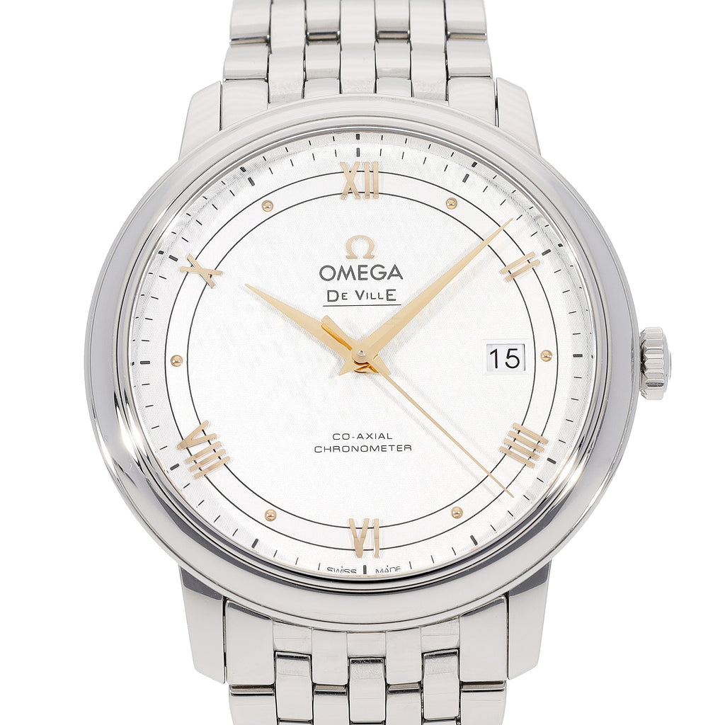 Omega De Ville Prestige Co Axial Silver Dial Silver Steel Strap Watch for Men - 424.10.40.20.02.004