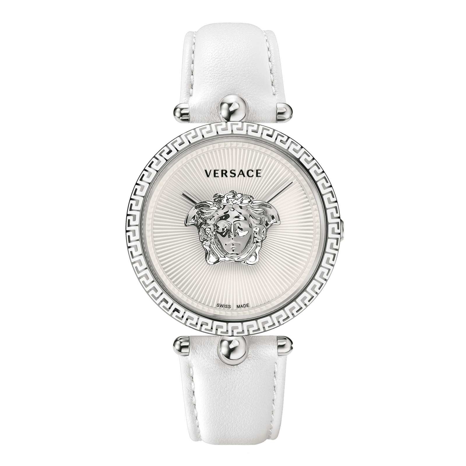 Versace Palazzo Empire White Dial White Leather Strap Watch for Women - VCO010017