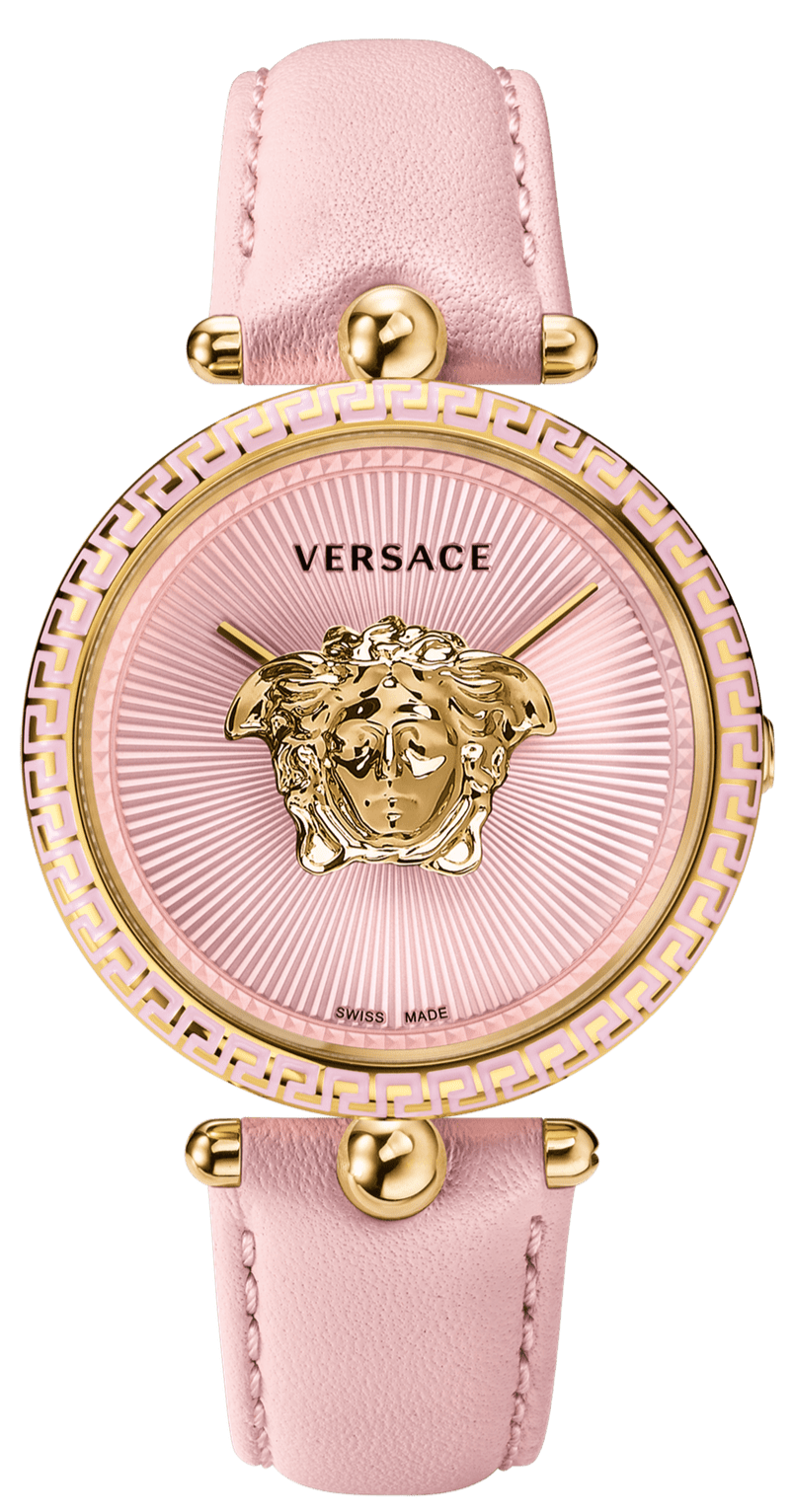 Versace Palazzo Empire Pink Dial Pink Leather Strap Watch for Women - VCO030017