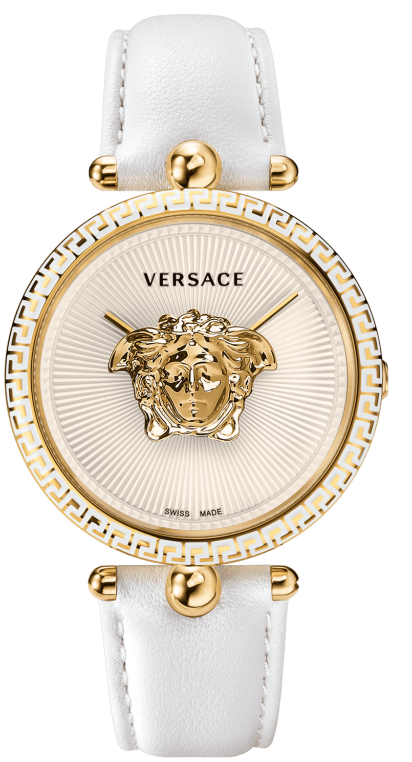 Versace Palazzo Empire White Dial White Leather Strap Watch for Women - VCO040017