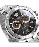 Versace Aion Chronograph Black Dial Silver Steel Strap Watch For Men - VE1D01019