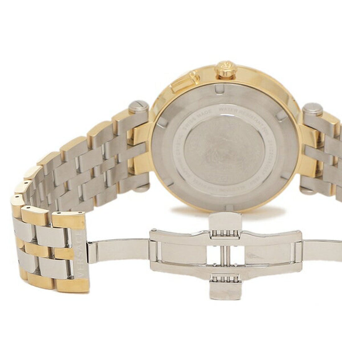 Versace V-Race Quartz Black Dial Gold Steel Strap Watch For Men - VEBV00519