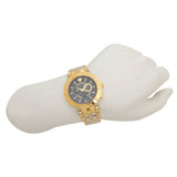 Versace V-Race Quartz Black Dial Gold Steel Strap Watch For Men - VEBV00519