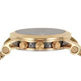 Versace Sport Tech Chronograph Black Dial Gold Steel Strap Watch for Men - VELT00419